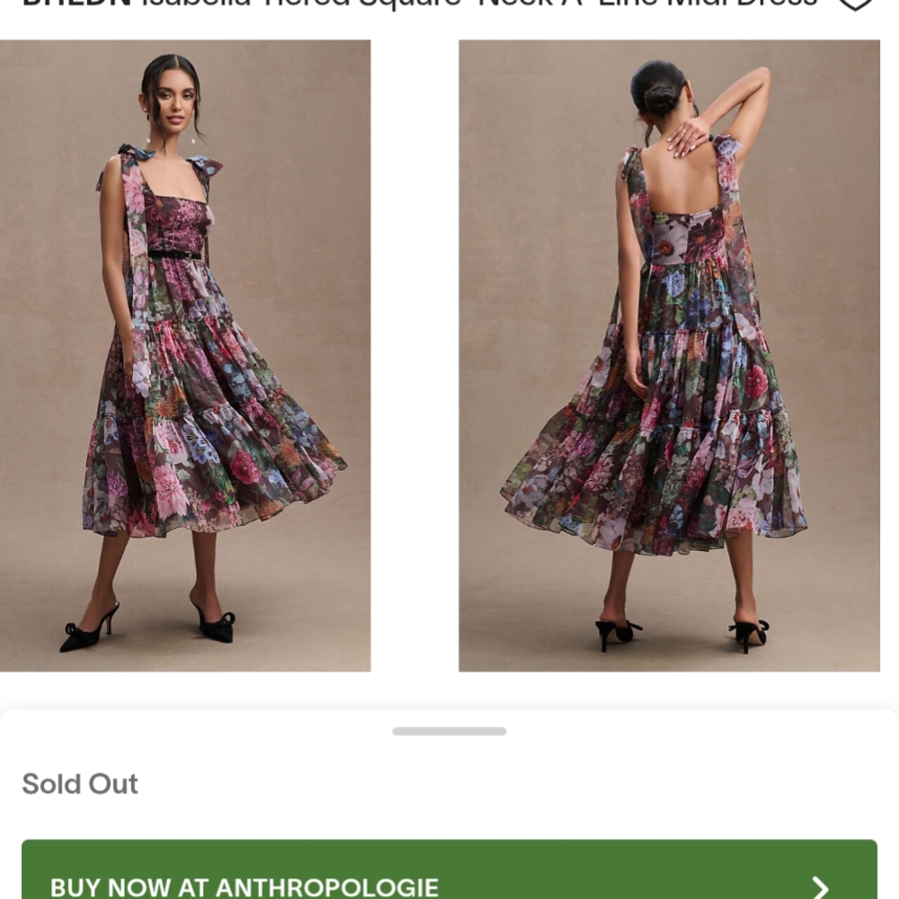 BHLDN Multicolor Floral Midi Dress